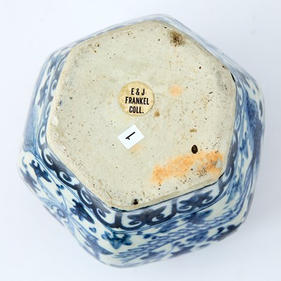 Lot 189 - A Chinese Blue and White Hexagonal Jar and Cover