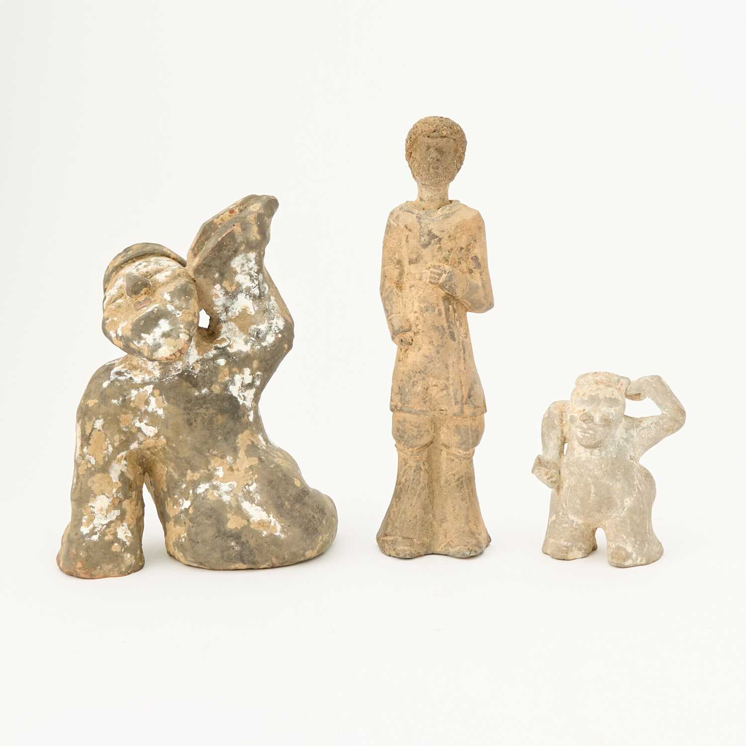 Lot 161 - Three Chinese Pottery Figures