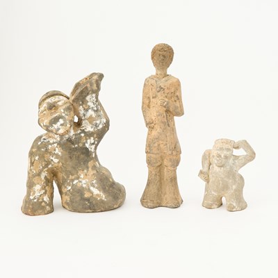 Lot 161 - Three Chinese Pottery Figures