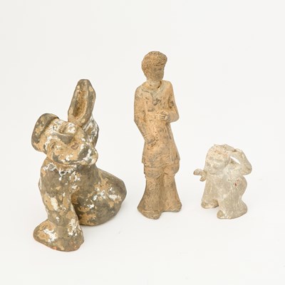 Lot 161 - Three Chinese Pottery Figures