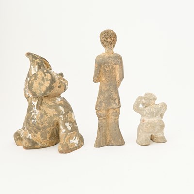 Lot 161 - Three Chinese Pottery Figures