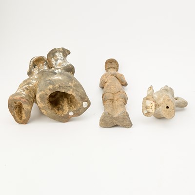 Lot 161 - Three Chinese Pottery Figures