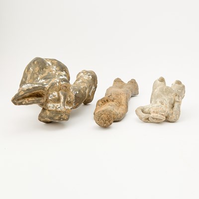 Lot 161 - Three Chinese Pottery Figures
