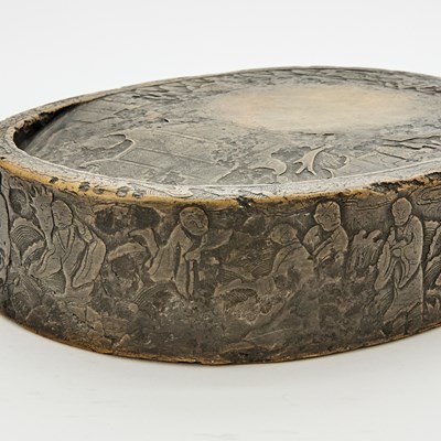 Lot 123 - A Large Chinese Carved Inkstone and Case