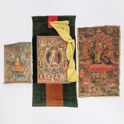 Lot 711 - Three Tibetan Thangkas