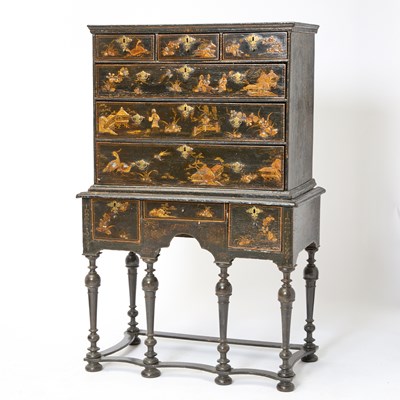 Lot 422 - William and Mary Japanned Chest on Stand