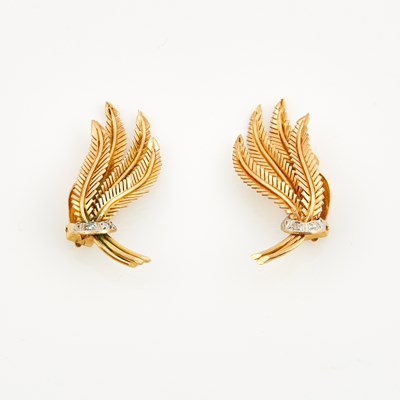 Lot 176 - Two Diamond Earrings, 14K 6 dwt.