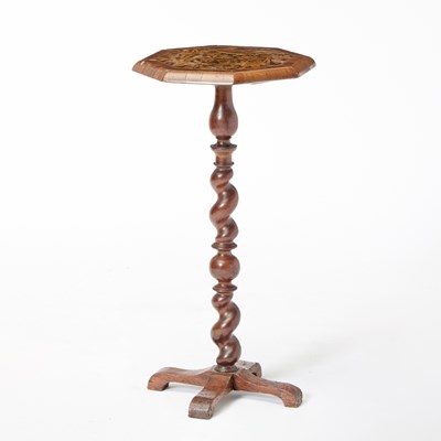 Lot 418 - William and Mary Walnut and Floral Marquetry Candlestand