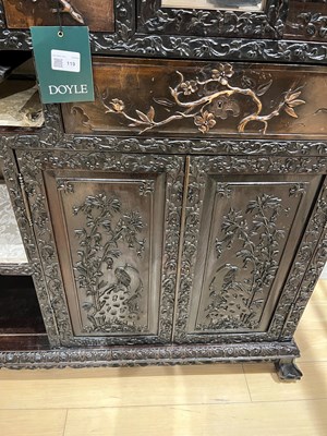 Lot 119 - A China Trade Hongmu Display Cabinet