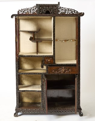 Lot 119 - A China Trade Hongmu Display Cabinet