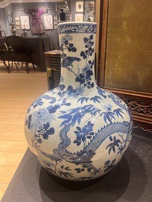 Lot 238 - A Large Chinese Blue and White Porcelain Vase, Tianqiuping