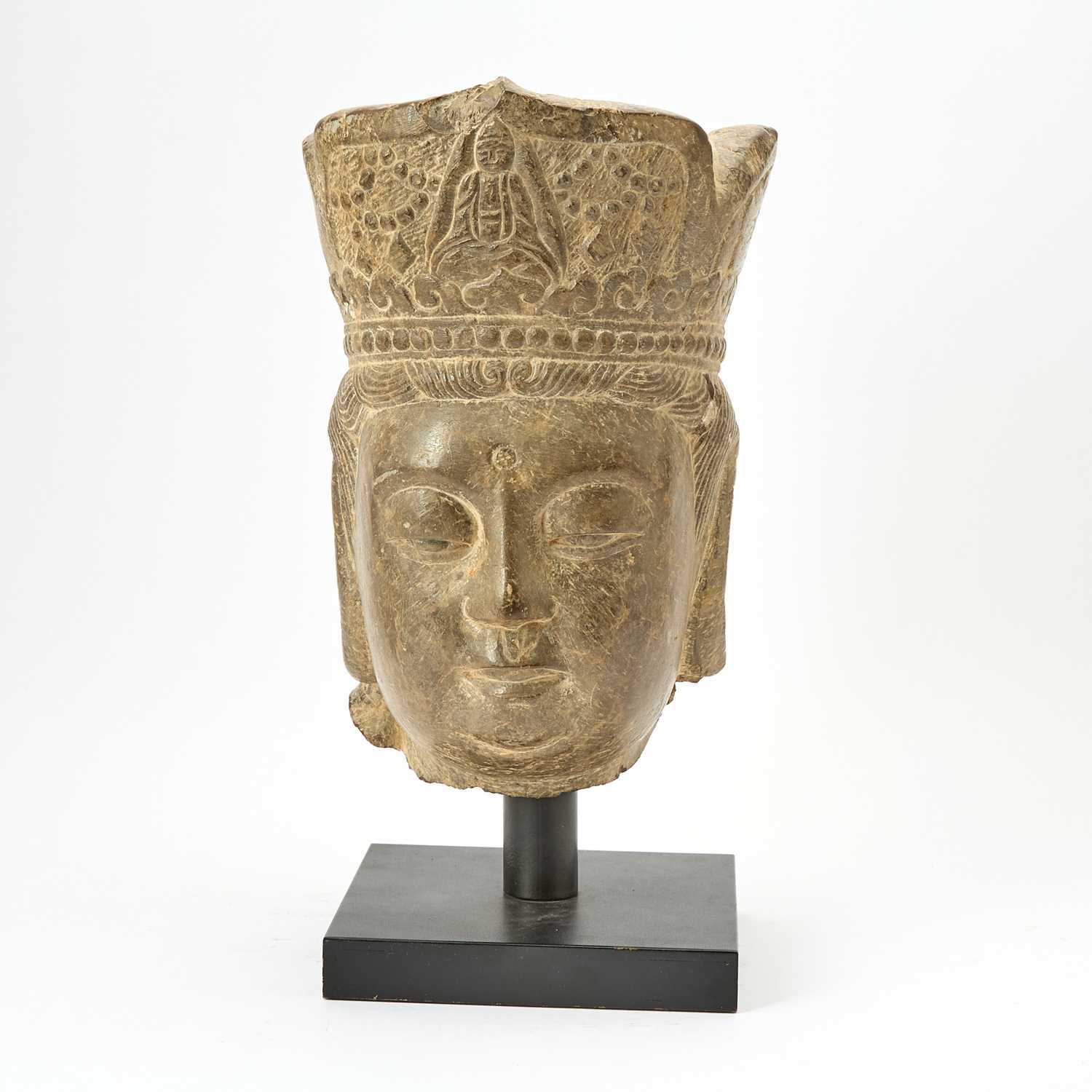 Lot 95 - Chinese Carved Stone Head of Guanyin