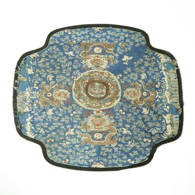 Lot 76 - A Chinese Kesi Silk Quatrefoil Throne Cover