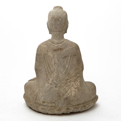 Lot 583 - A Large Chinese Stone Figure of Shakyamuni