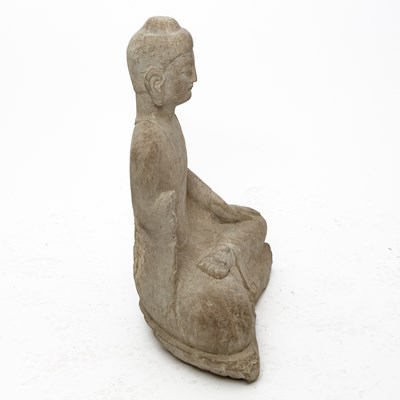 Lot 583 - A Large Chinese Stone Figure of Shakyamuni