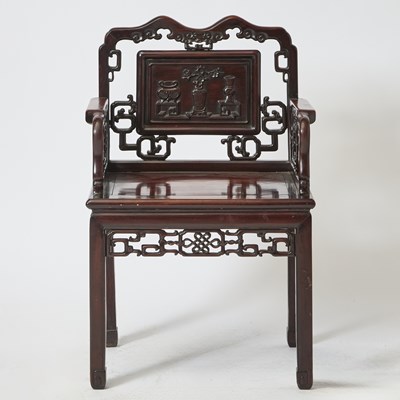 Lot 115 - A Chinese Hardwood Chair