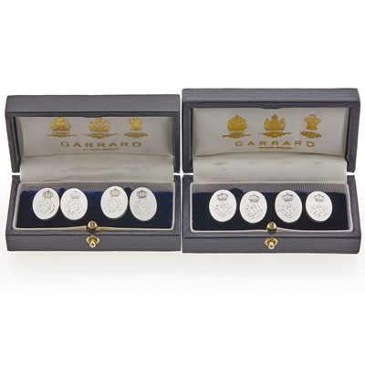 Lot 372 - Garrard Two Pairs of Silver Cufflinks