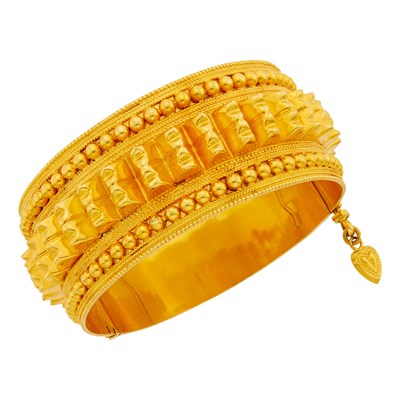 Lot 386 - High Karat Gold Cuff Bangle Bracelet