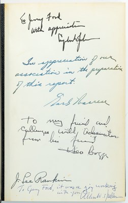 Lot 351 - The Warren Commission Report, inscribed for Gerald Ford by President Johnson and the Commission