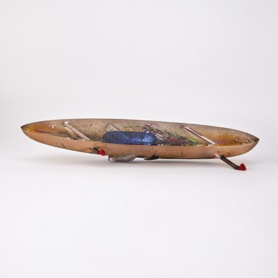Lot 290 - Bertil Vallien for Kosta Boda Cast Glass Boat Sculpture