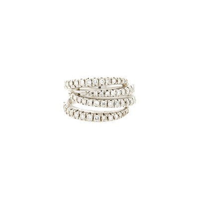 Lot 1164 - Four Row White Gold and Diamond Ring