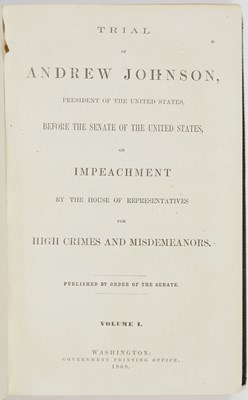 Lot 20 - The impeachment trial of Andrew Johnson