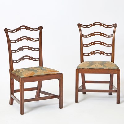 Lot 1070 - Pair of Chippendale Carved Mahogany Side Chairs