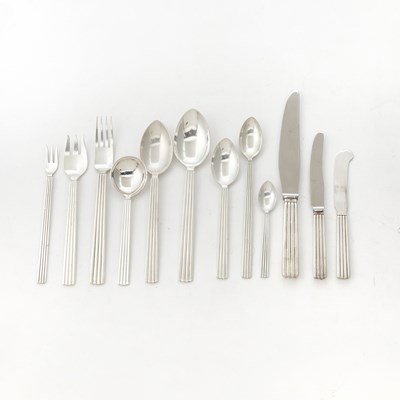Lot 171 - Georg Jensen Sterling Silver “Bernadotte” Pattern Flatware Service