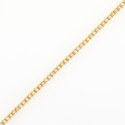 Lot 1066 - Gold and Diamond Bracelet