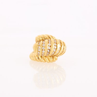 Lot 1049 - Gold and Diamond Bypass Ring