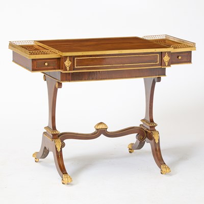 Lot 512 - Regency Ormolu-Mounted, Brass Inlaid, Parcel-Gilt and Rosewood Games Table