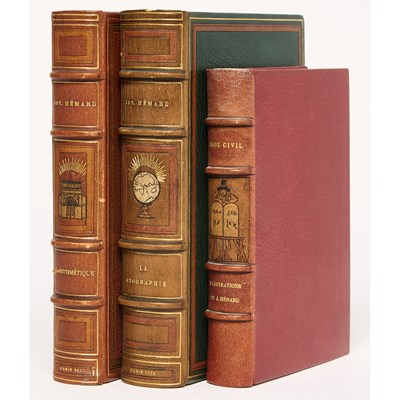 Lot 204 - Hemard's hilariously illustrated textbooks for law, math, and geography