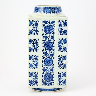 Lot 212 - A Chinese Blue And White Porcelain 'Cong' Vase