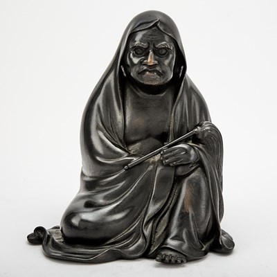 Lot 771 - A Japanese Bronze Okimono of Daruma