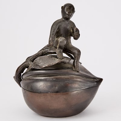 Lot 756 - A Japanese Bronze Box and Cover