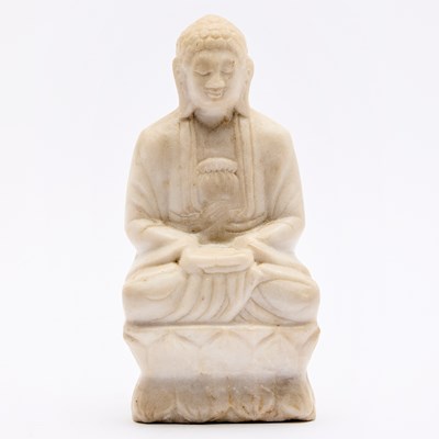Lot 584 - A Chinese Carved Marble Figure of Buddha