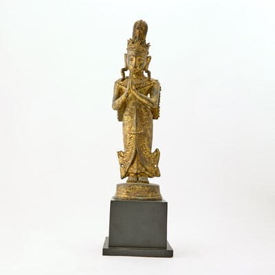Lot 733 - A Thai Gilt Bronze Buddhist Figure