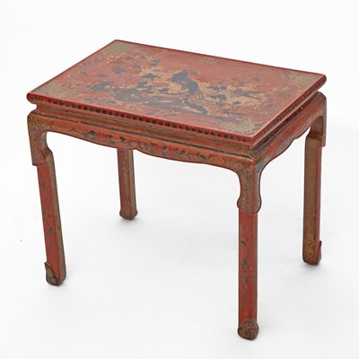 Lot 89 - A Chinese Red Lacquered Table