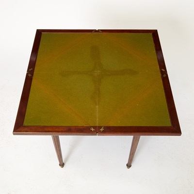 Lot 129 - Louis XVI Style Brass Mounted Mahogany Envelope Card Table