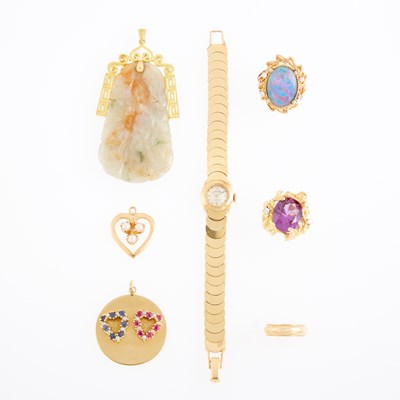 Lot 1280 - Group of Gold, Diamond and Gem-Set Jewelry