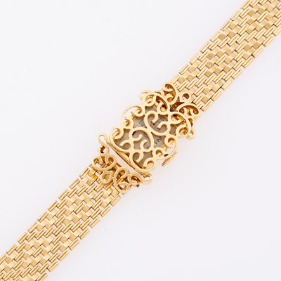 Lot 1138 - Gold Bracelet-Watch