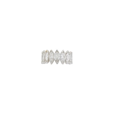 Lot 75 - Wide White Gold and Diamond Band Ring