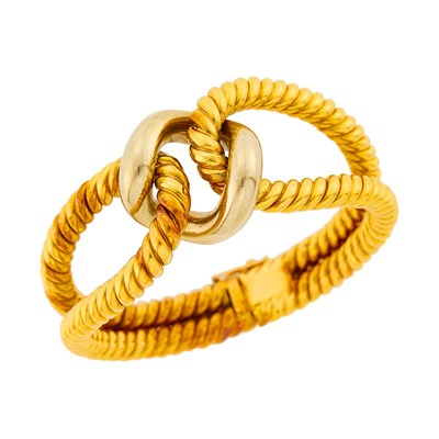 Lot 25 - Two-Color Gold Bangle Bracelet