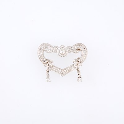 Lot 1066 - White Gold and Diamond Brooch