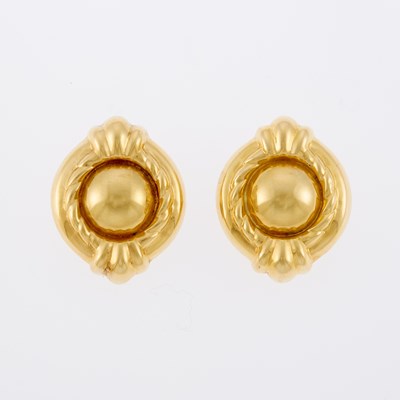 Lot 1037 - Pair of Gold Earclips
