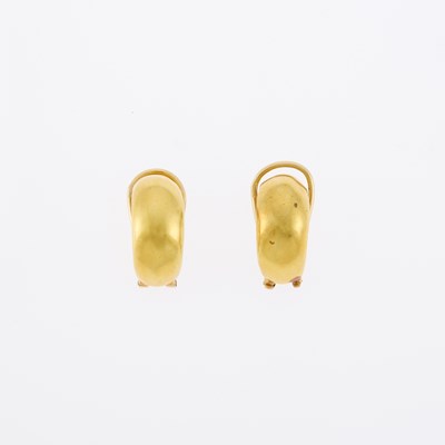 Lot 1036 - Pair of Gold Half-Hoop Earclips
