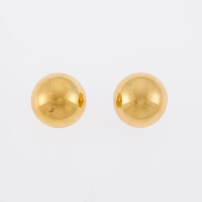 Lot 1046 - Pair of Gold Dome Earclips