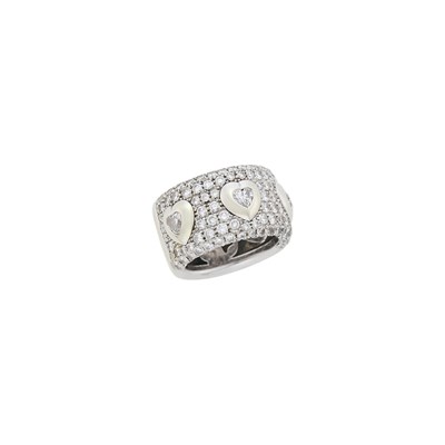 Lot 66 - Rhodium Plated Gold and Diamond Band Ring