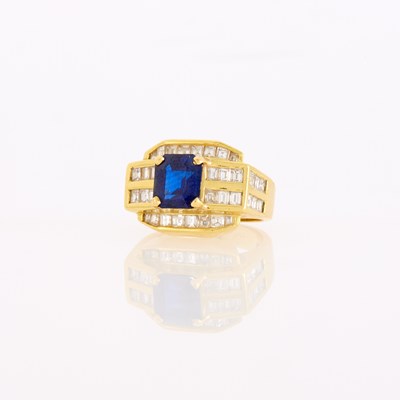 Lot 1209 - Gold, Sapphire and Diamond Ring