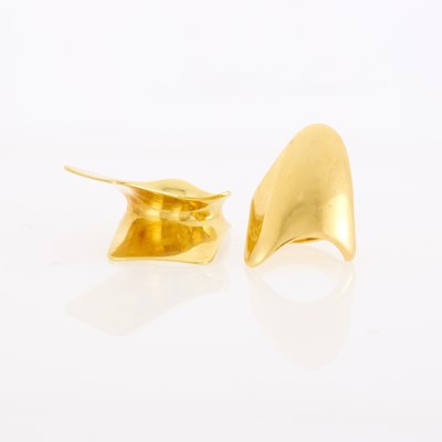 Lot 1028 - Two Gold Abstract Rings
